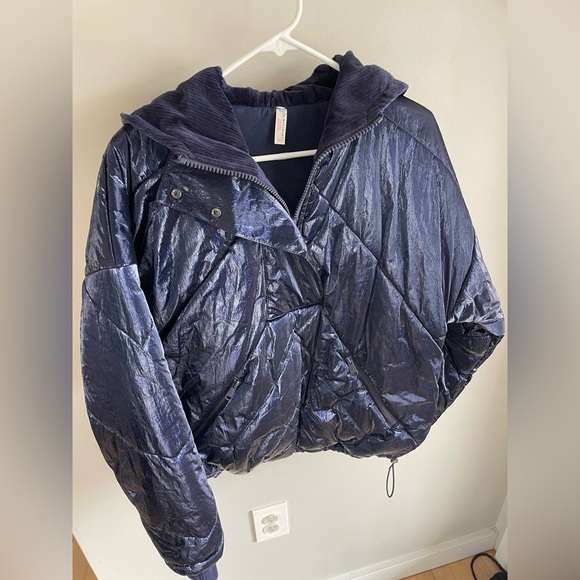 Free People Movement Polar Ice Puffer Jacket - Metallic Blue - Extra Small XS - Picture 8 of 13